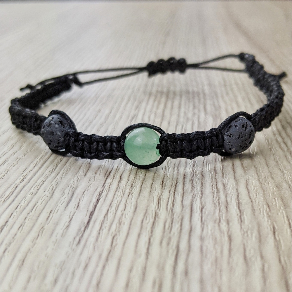Aventurine 8mm Lava Bead Handmade Bracelet